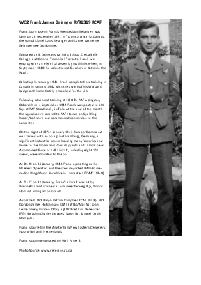 A preview of a PDF biography for Belanger, Frank James